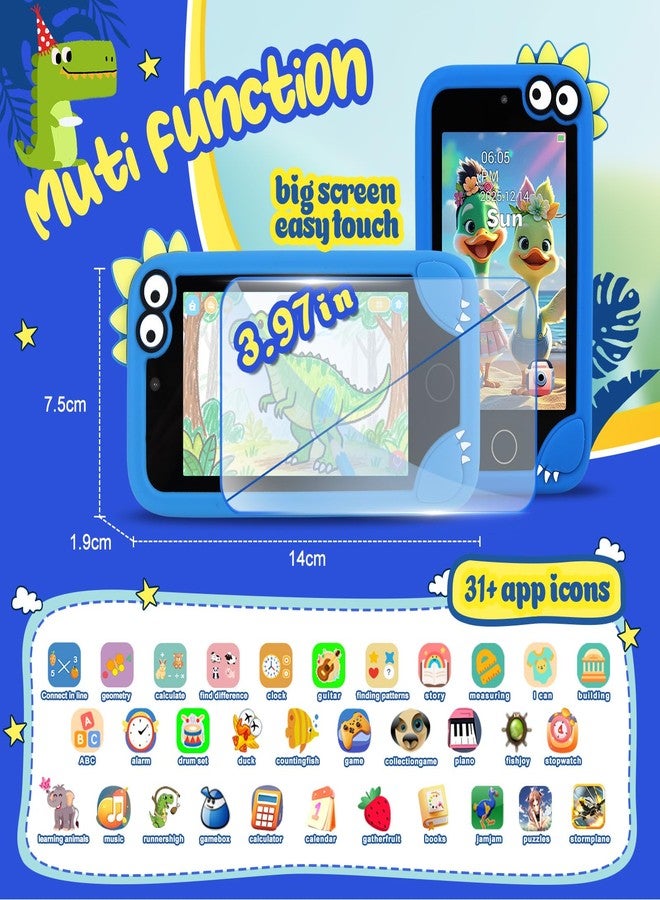 NINE CUBE Kids Cell Phone Toy, Educational Learning Smart Phone for Toddlers Ages 3-10 with 3.97" Touch Screen, Dual Camera, 200+ STEM Games & Music - Best Birthday for Boys & Girls - Image 2